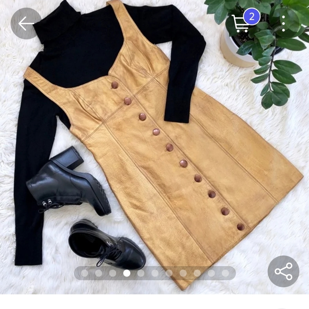 Free People Goldie leather dress
